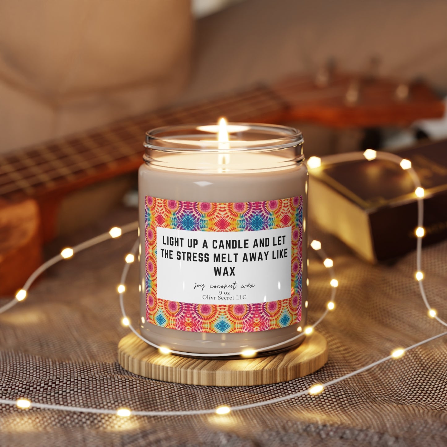 Light up a candle and let the stress melt away like wax Scented Soy Candle, 9oz