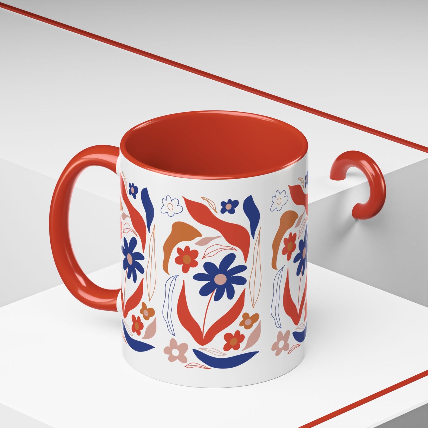 Floral Accent Coffee Mug