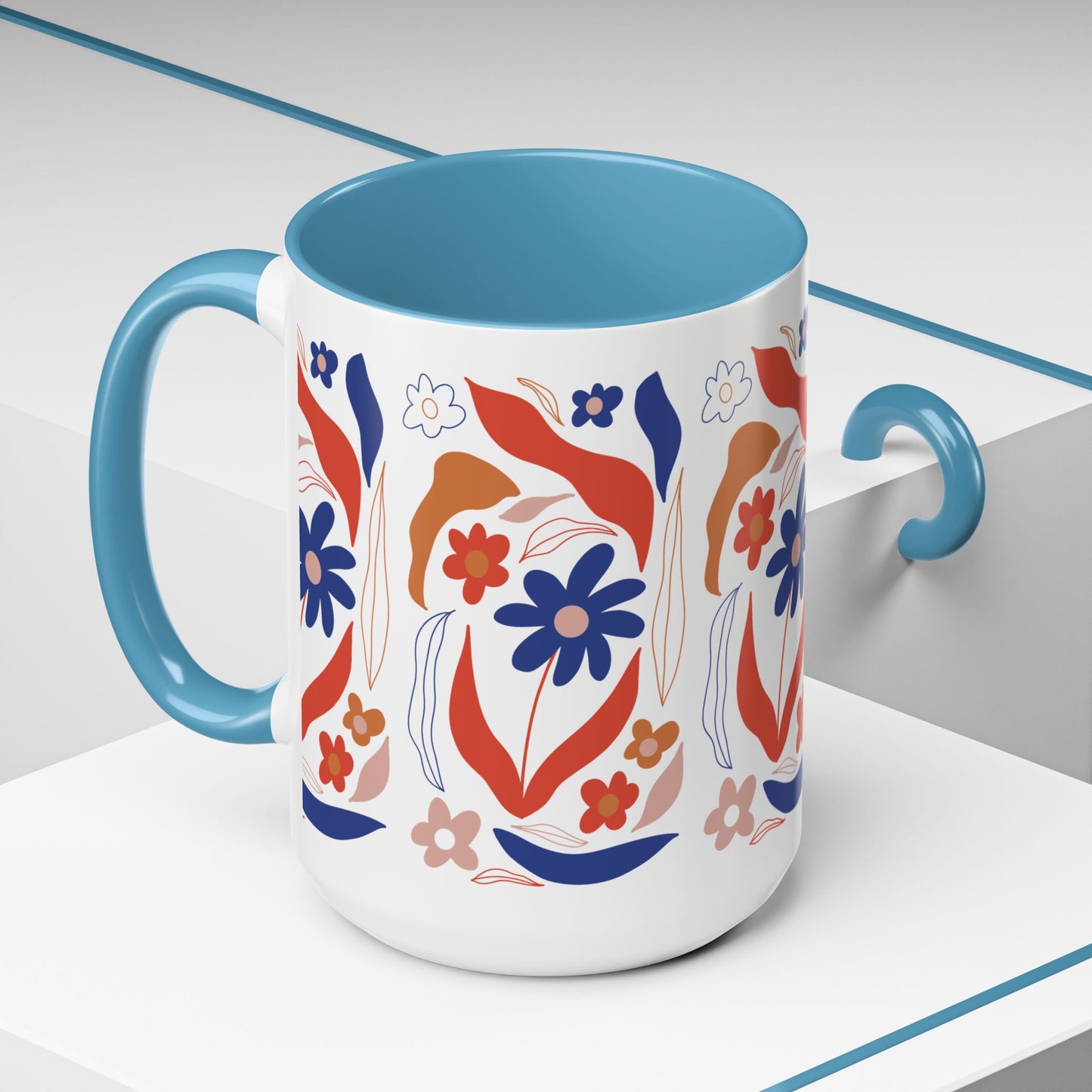 Floral Accent Coffee Mug