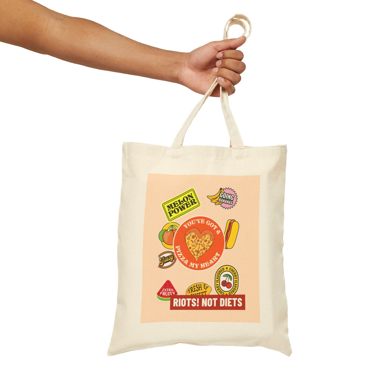 Pizza my heart Cotton Canvas Tote Bag