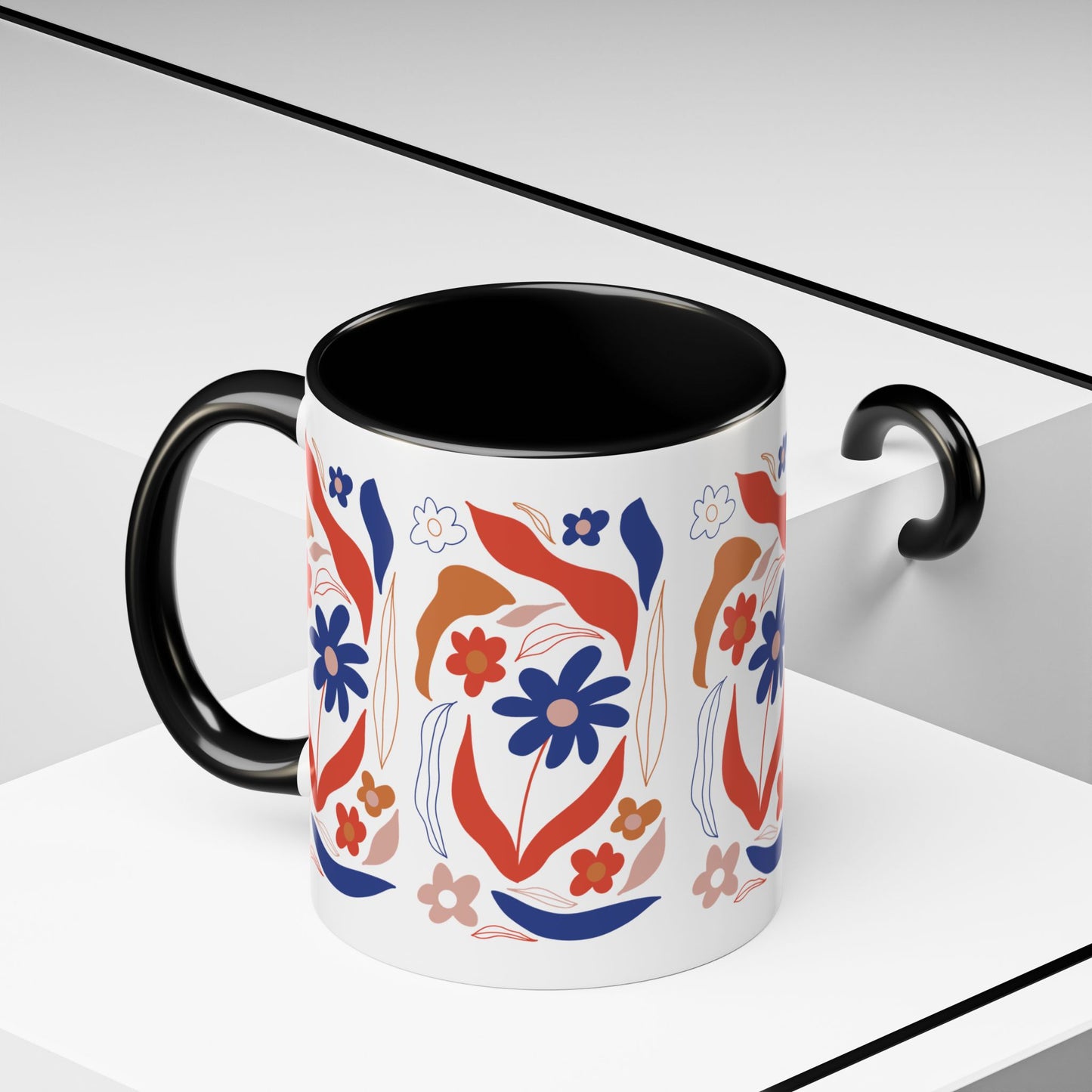 Floral Accent Coffee Mug