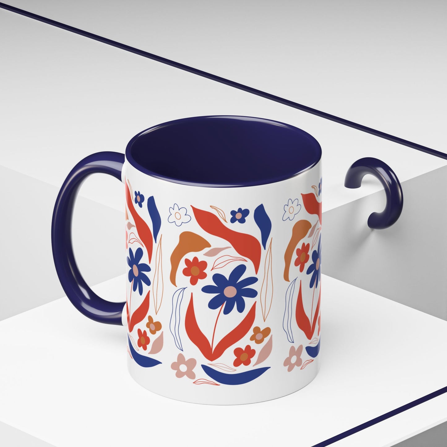 Floral Accent Coffee Mug