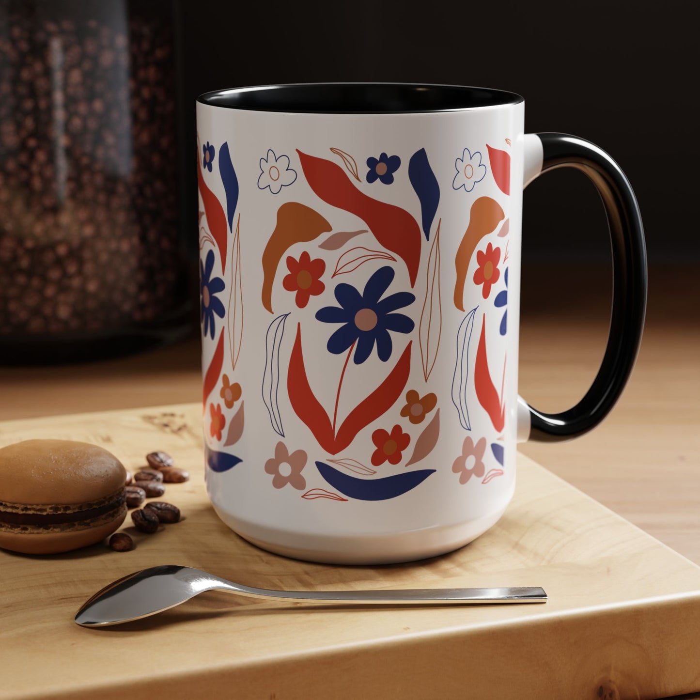 Floral Accent Coffee Mug