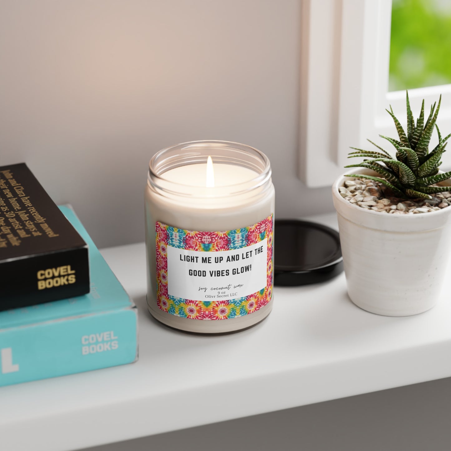 Light me up and let the good vibes glow Scented Soy Candle, 9oz