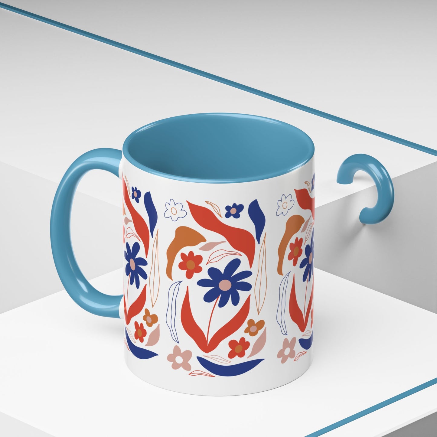 Floral Accent Coffee Mug