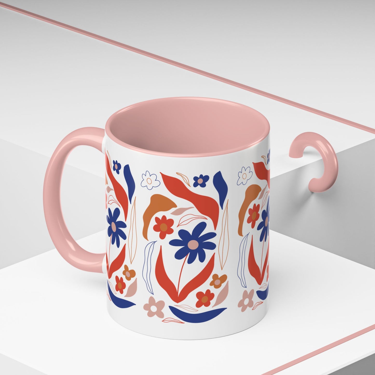 Floral Accent Coffee Mug
