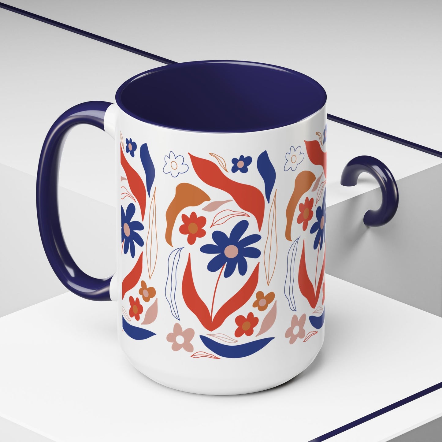 Floral Accent Coffee Mug
