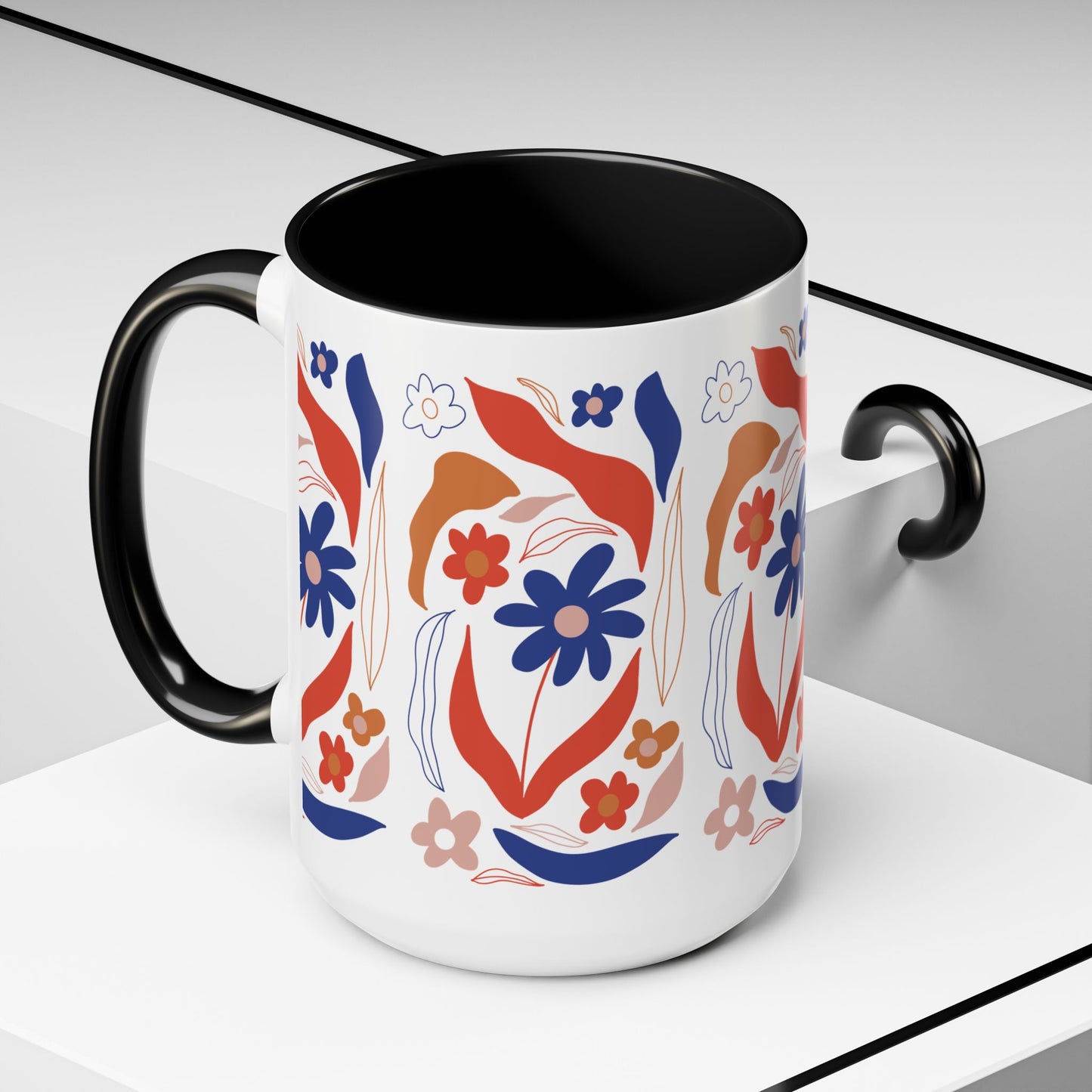 Floral Accent Coffee Mug
