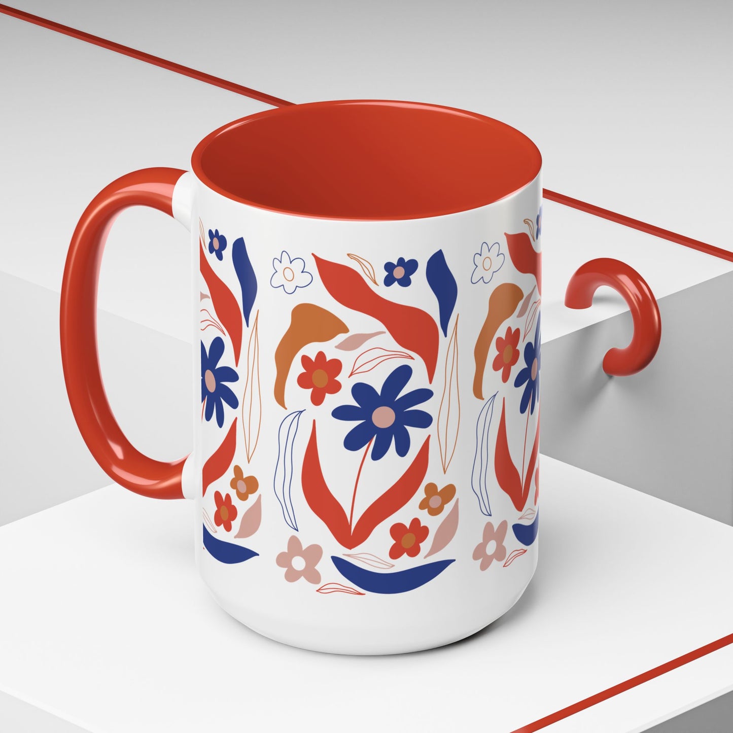 Floral Accent Coffee Mug