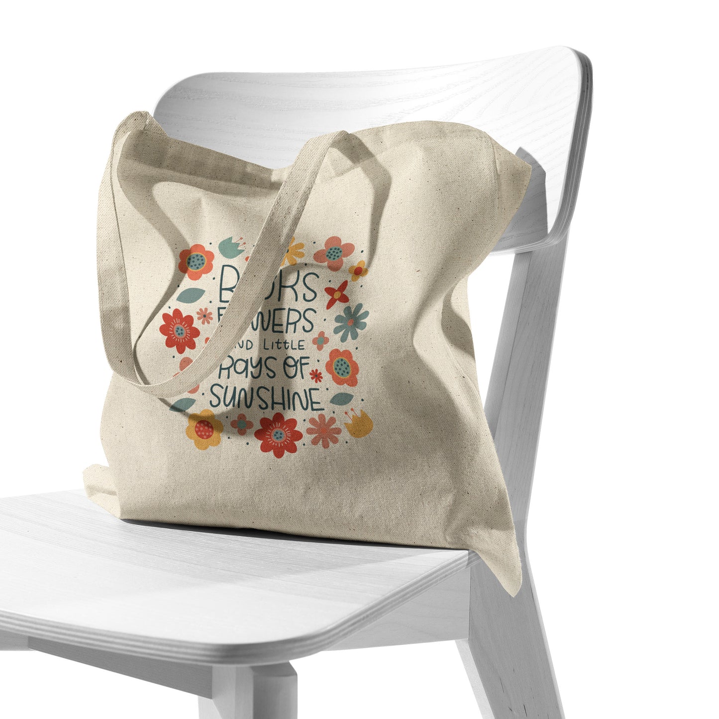 Books and Flowers Tote Bag