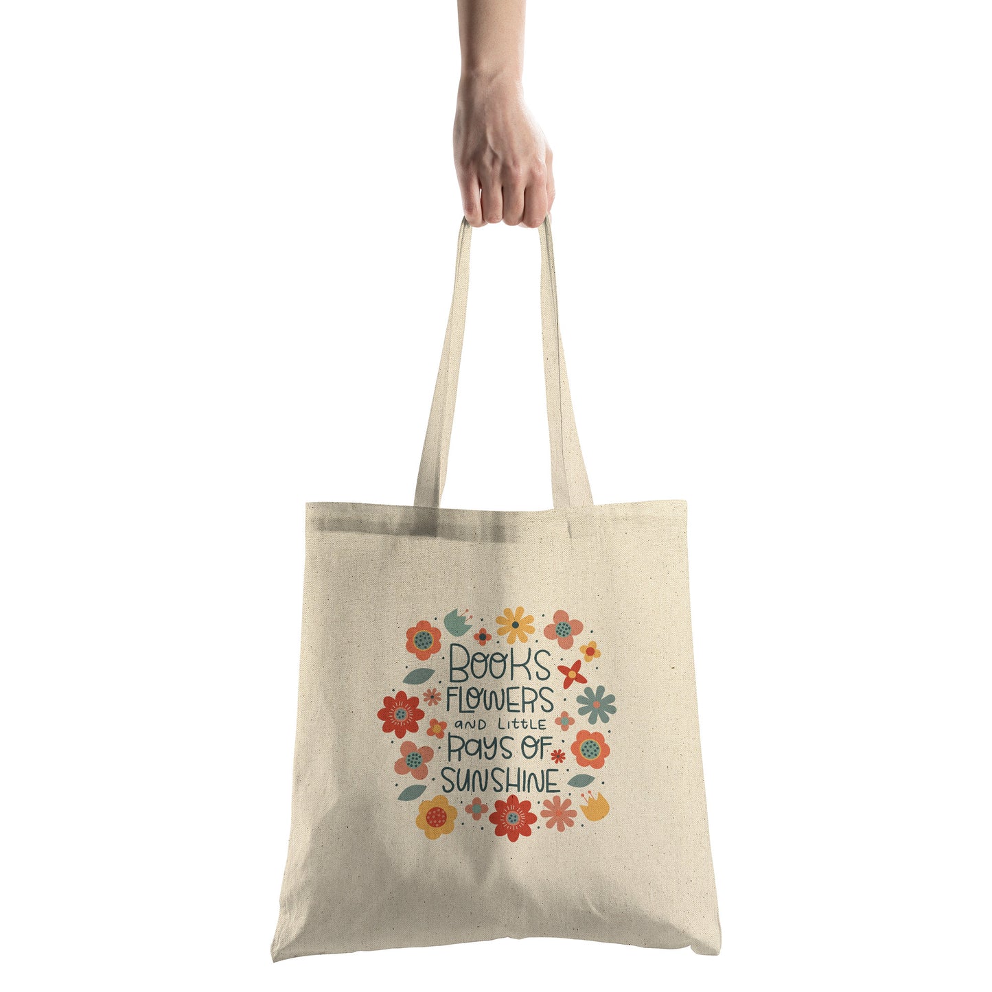 Books and Flowers Tote Bag