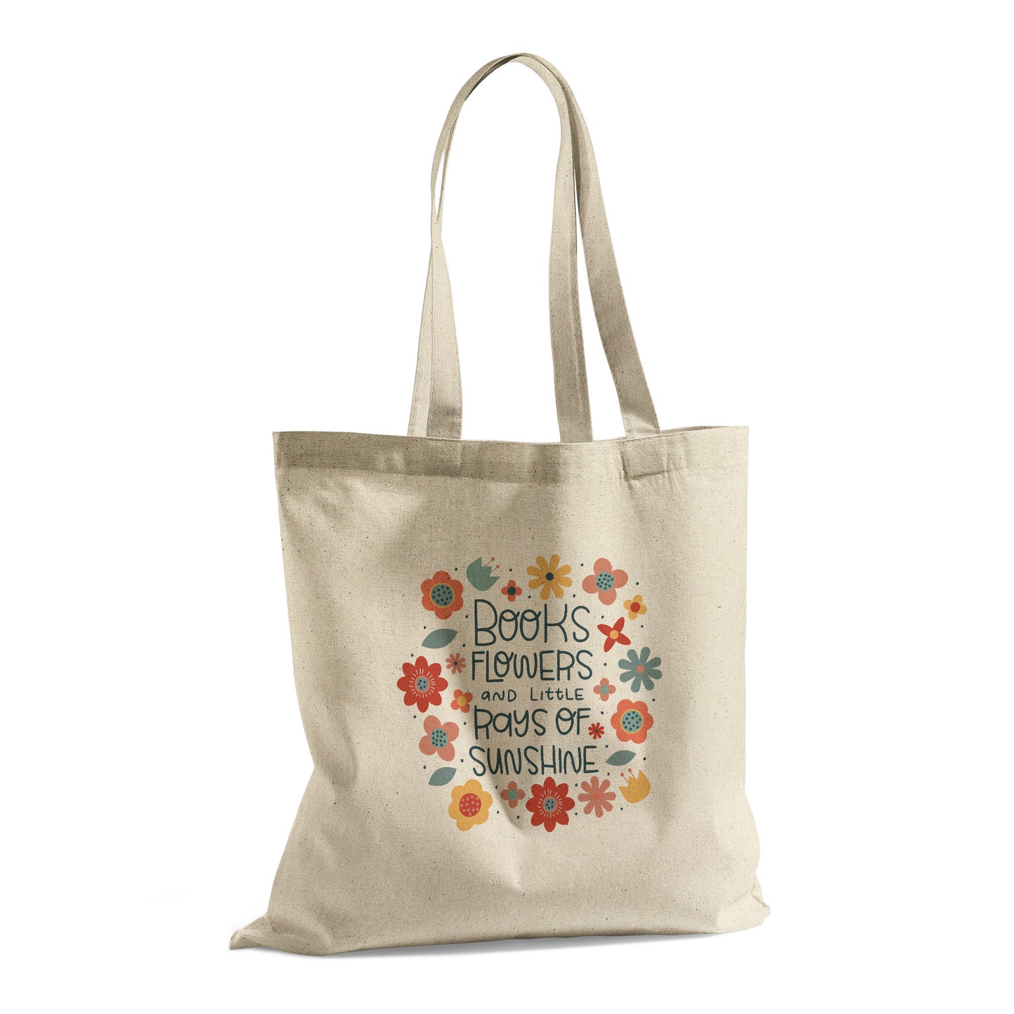 Books and Flowers Tote Bag