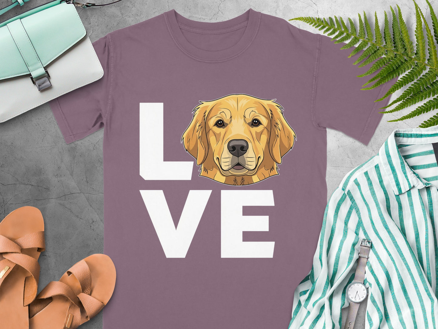 Love Golden Retriever Graphic T-Shirt for Dog Lovers
