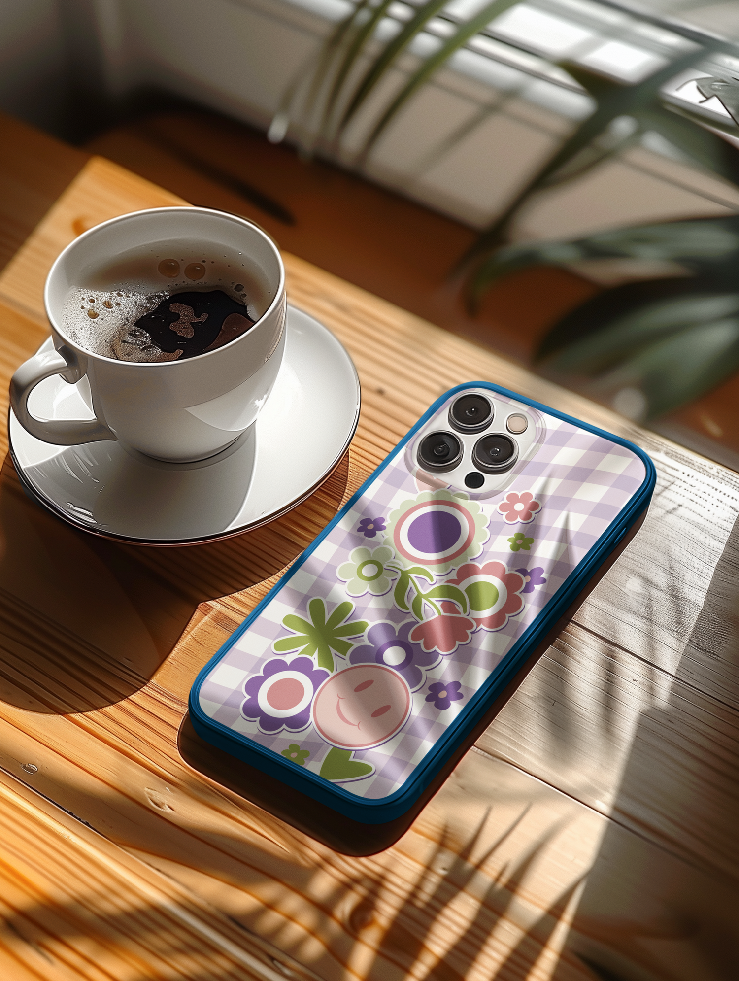 Phone case with floral pattern