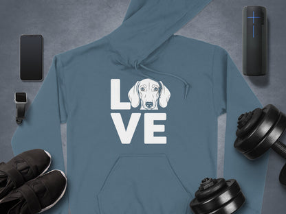 LOVE Dog Design Graphic Hoodie Perfect for Pet Lovers