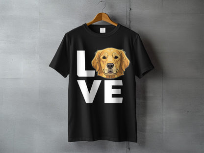 Love Golden Retriever Printed Graphic Tee Shirt