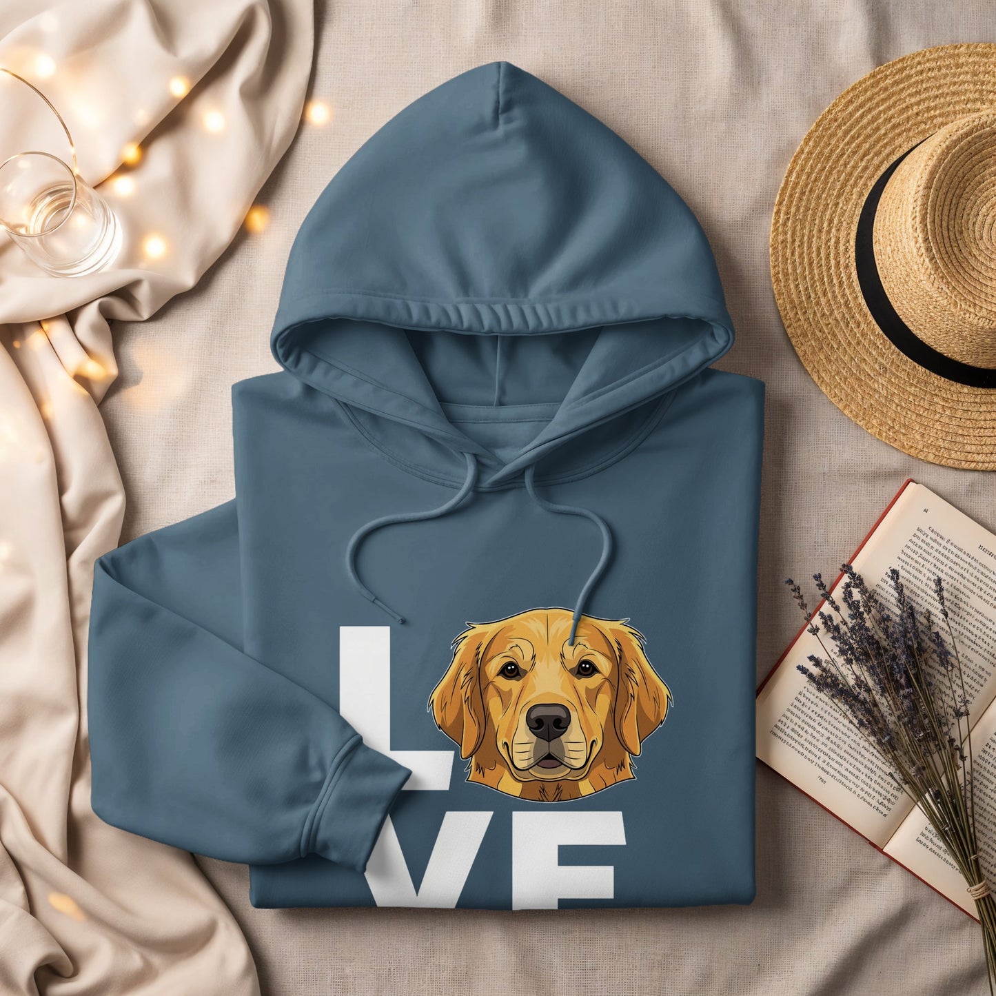 Love Golden Retriever Graphic Hoodie