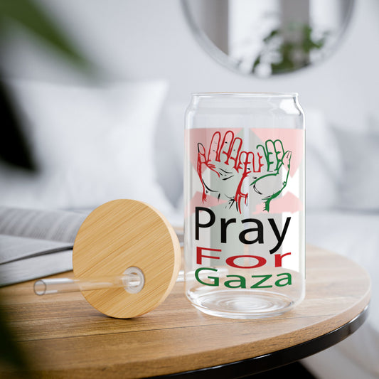 Pray for Gaza Sipper Glass, 16oz