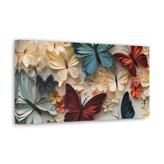 3D Butterflies and Flowers Gallery Wraps