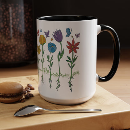 Roses Coffee Mug, Vintage Floral Tea Cup, Gift for Mom, Mother's Day Present, Botanical Kitchen Decor