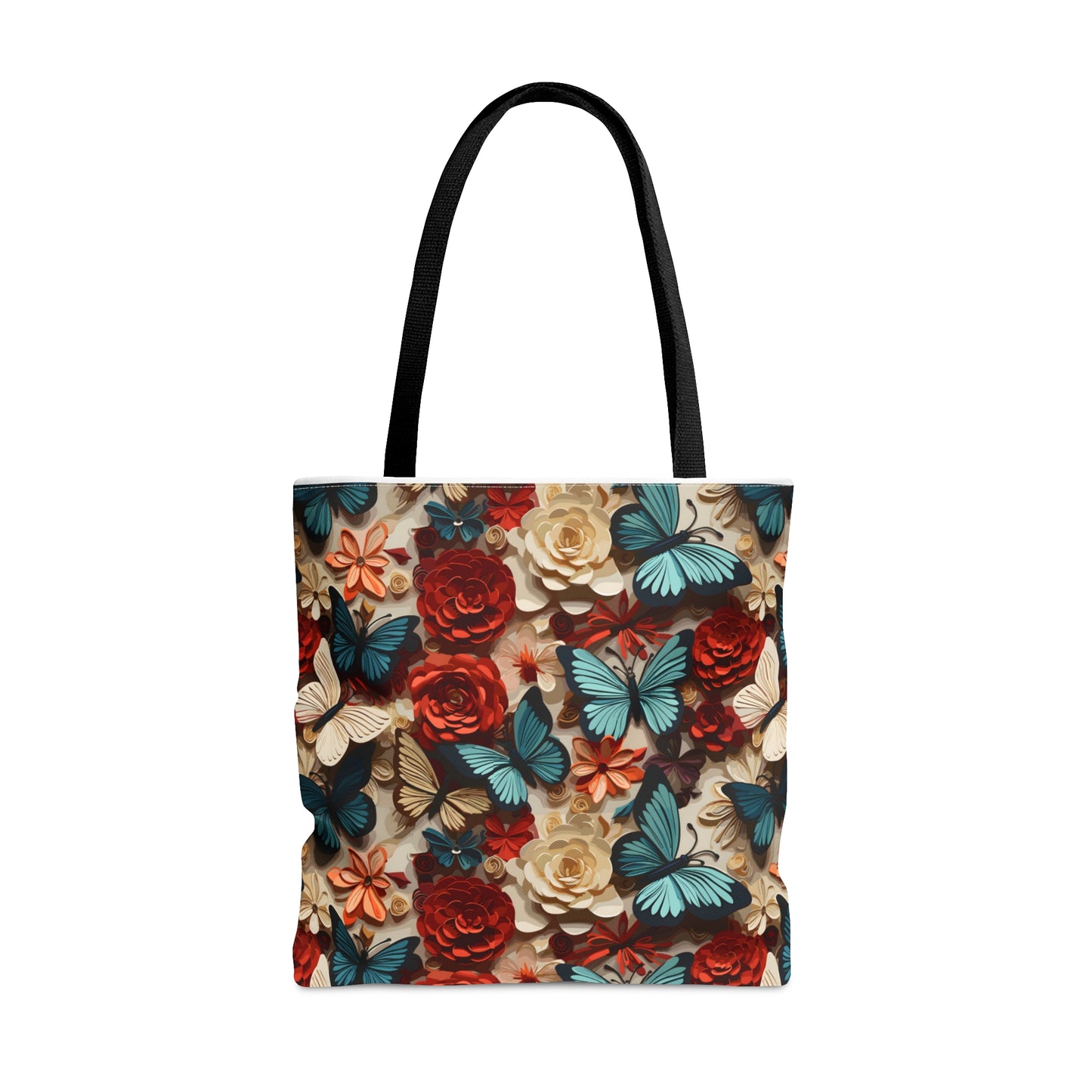 3D flower and butterfly Tote Bag