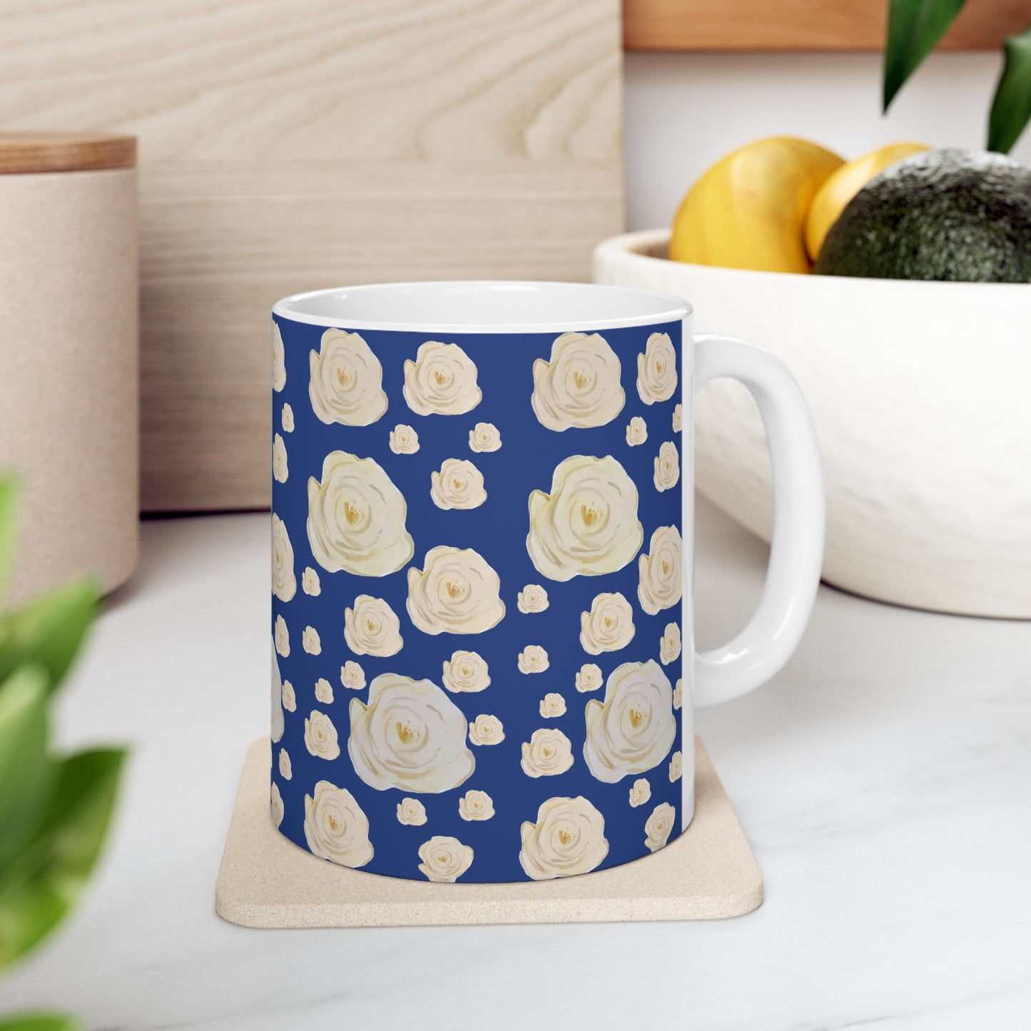 Water color style flower Ceramic Mug, (11oz, 15oz)