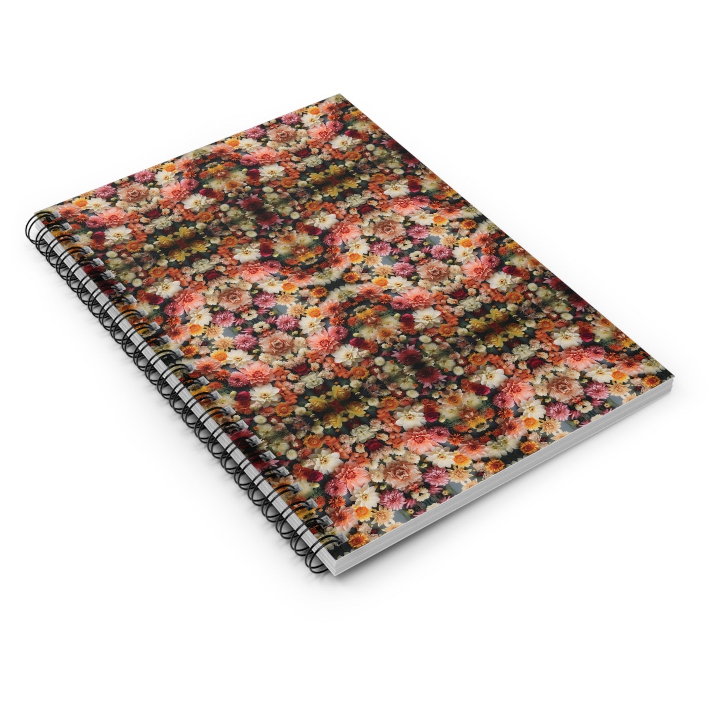 3D flowers Pattern Spiral Notebook - Ruled Line