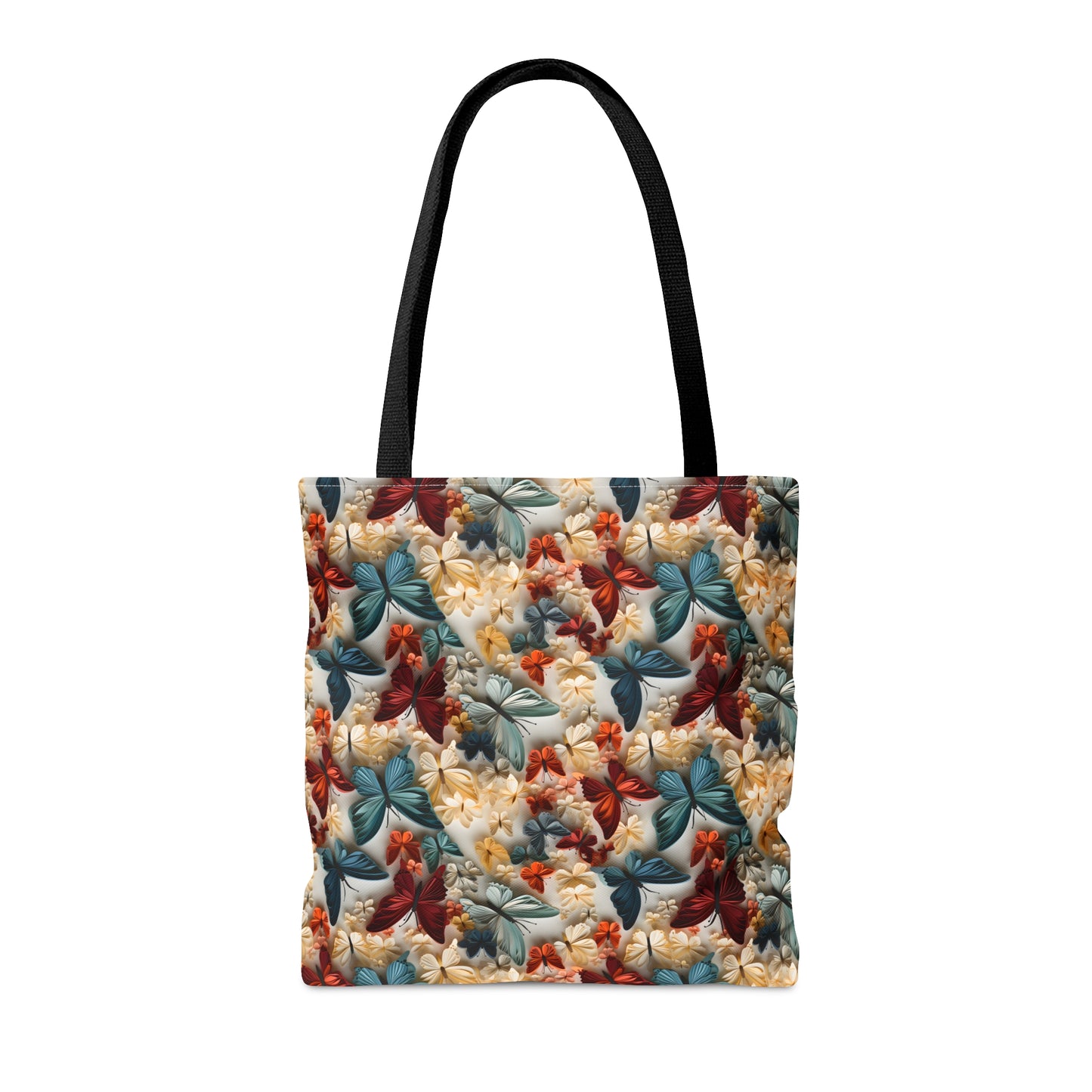 3D Butterflies and Flowers Tote Bag