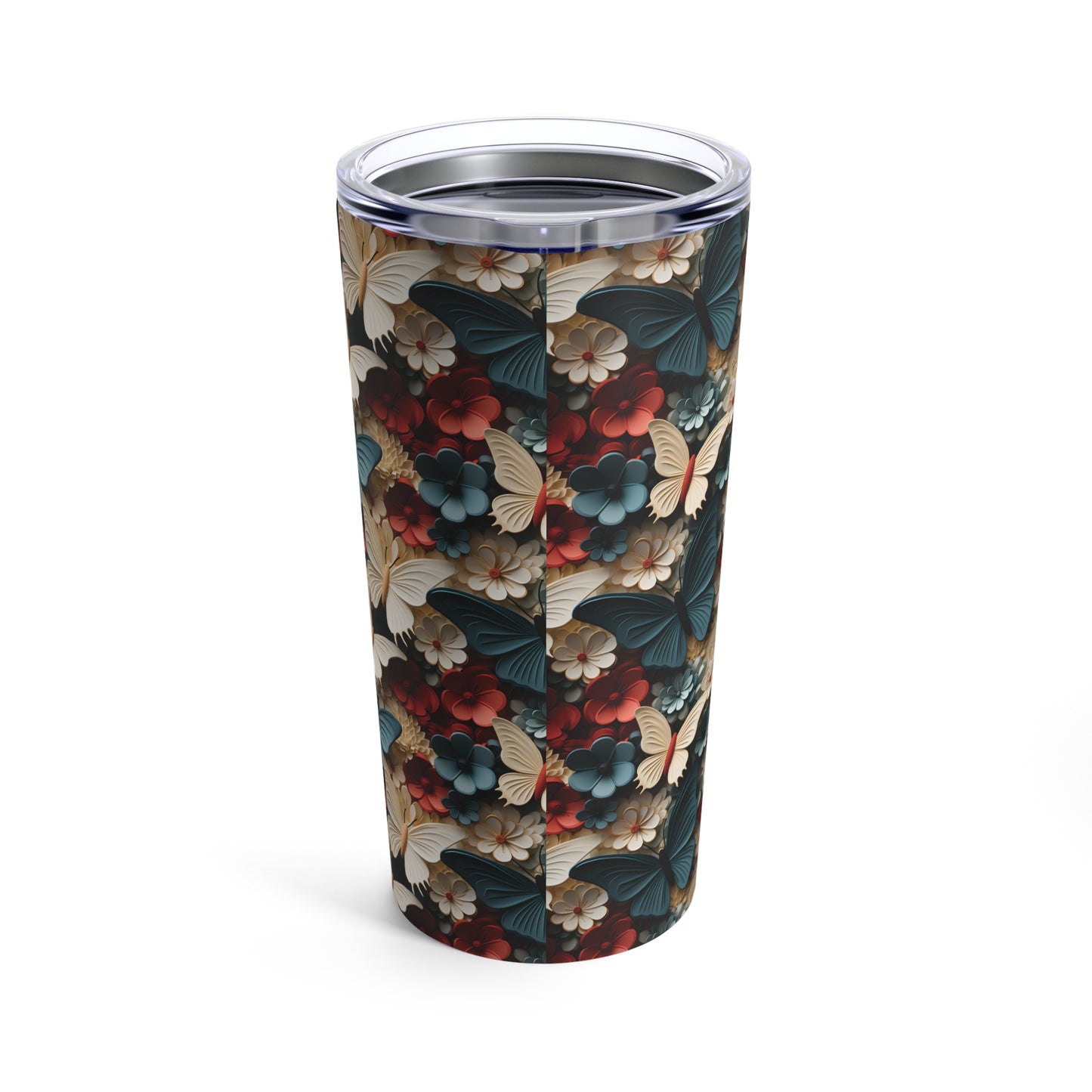 3D Butterflies and Flowers tumbler 20oz