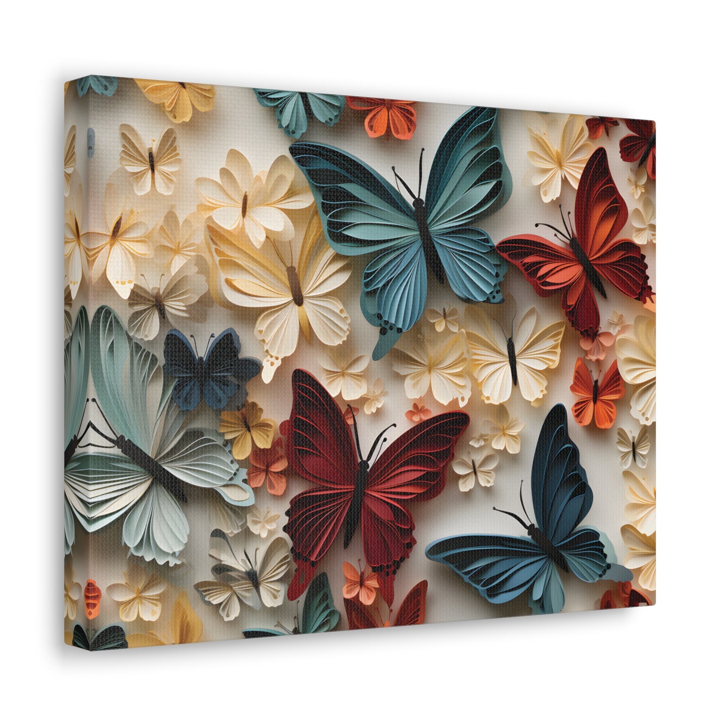 3D Butterflies and Flowers Gallery Wraps