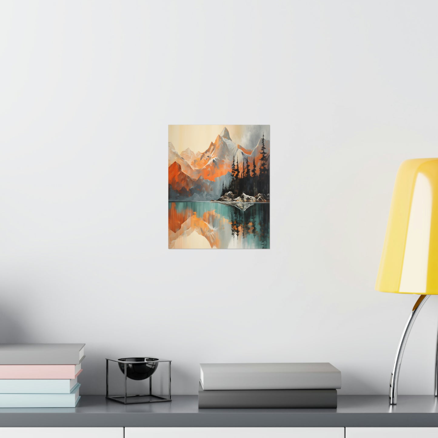 Mountain, River and Sunset view Matte Vertical Posters