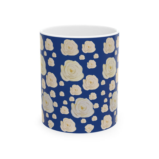 Water color style flower Ceramic Mug, (11oz, 15oz)