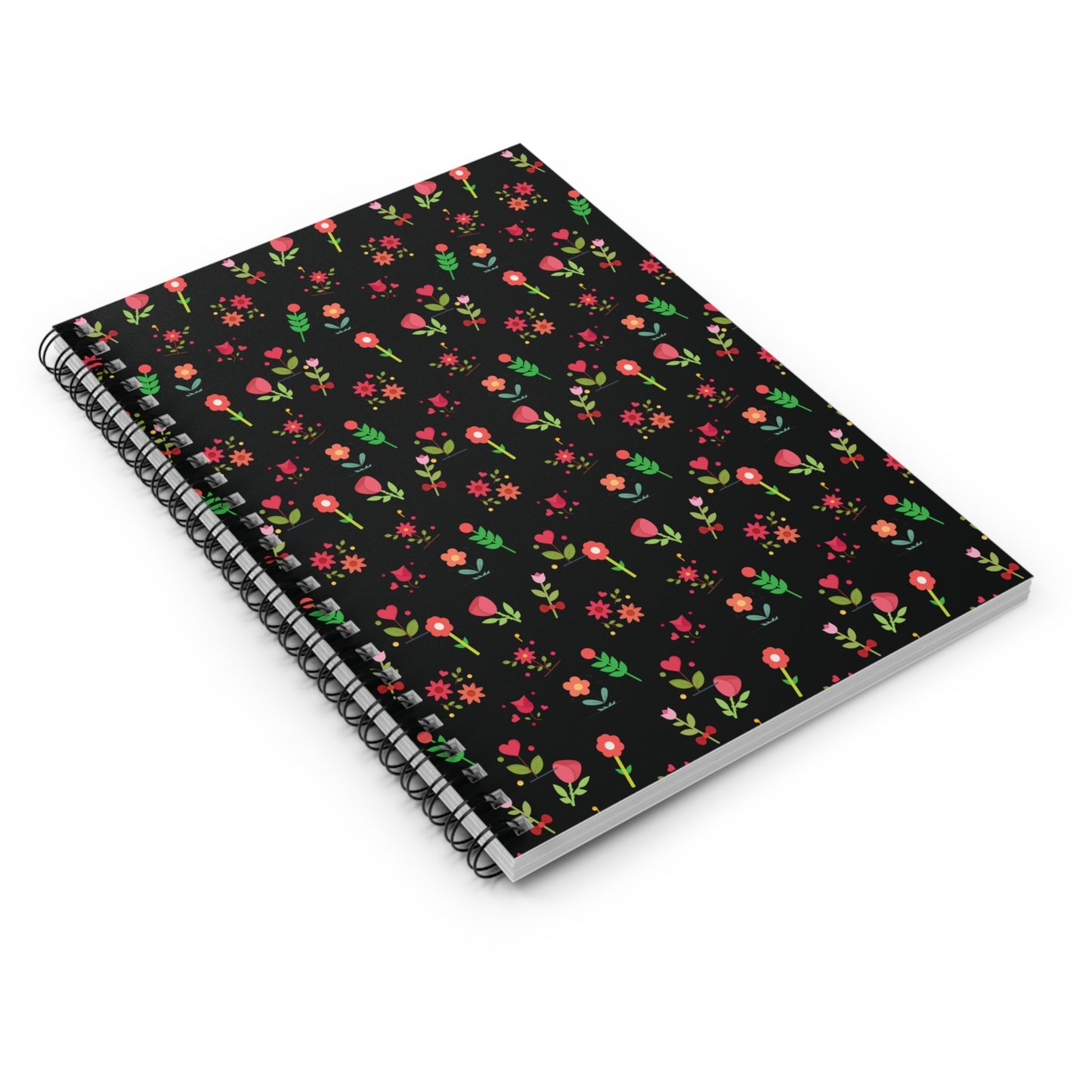 Flowers Pattern Spiral Notebook - Ruled Line