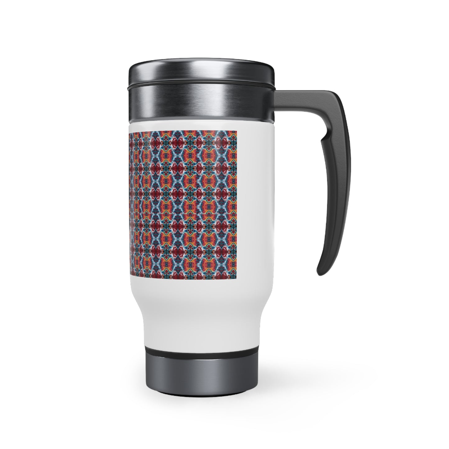 Colorful Paint Splatter Stainless Steel Travel Mug with Handle, 14oz