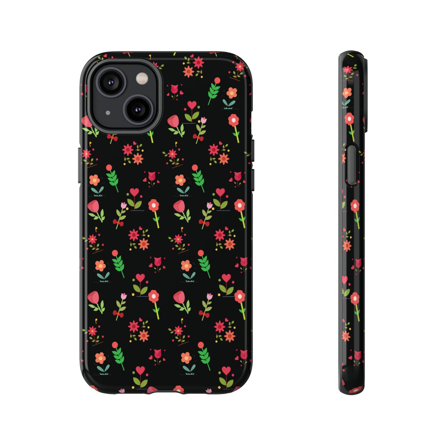 Flowers Pattern Splatter Phone Tough Cases