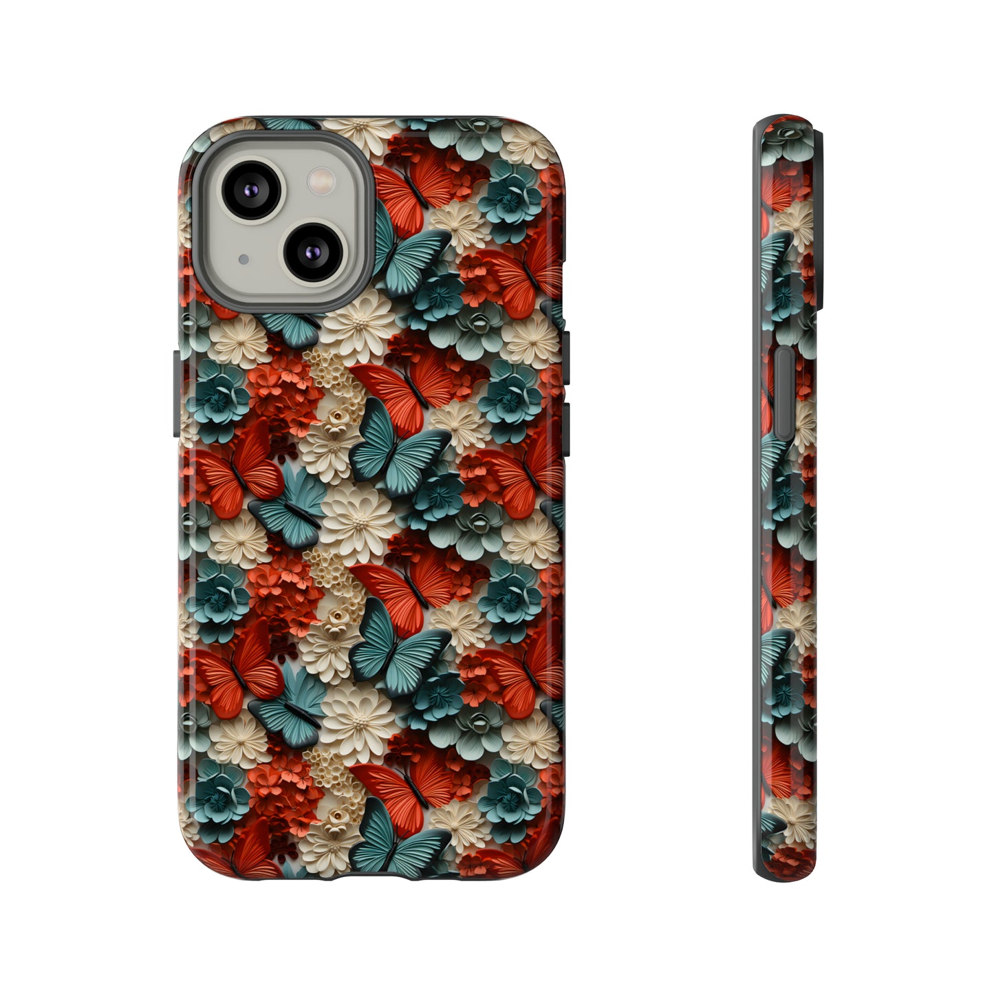 3D Butterflies and Flowers Tough Cases