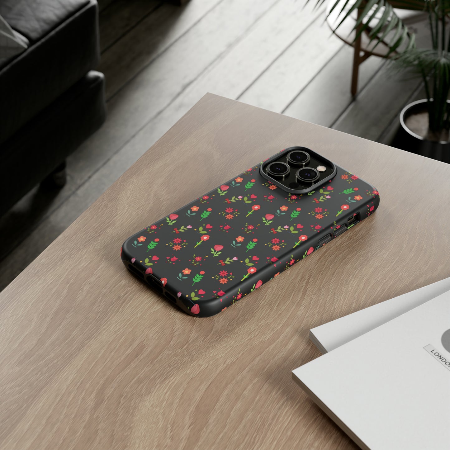 Flowers Pattern Splatter Phone Tough Cases