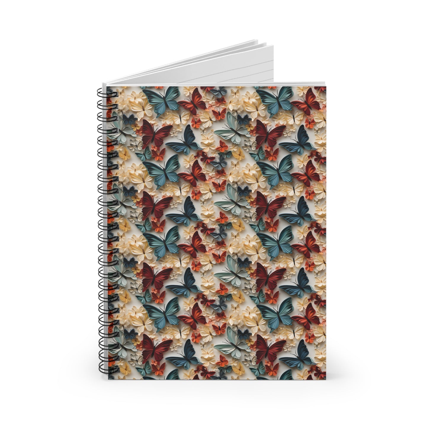 3D Flowers and Mushrooms Spiral Notebook - Ruled Line