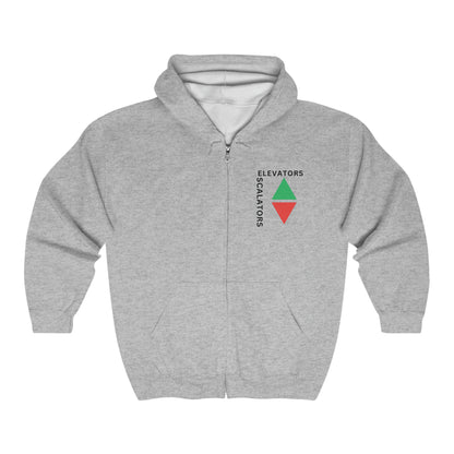 Elevator and Escalator Heavy Blend Full Zip Hooded Sweatshirt|Gift for Mom|Gift for Dad|Best Gift|gift for girlfrien||Personlize gift