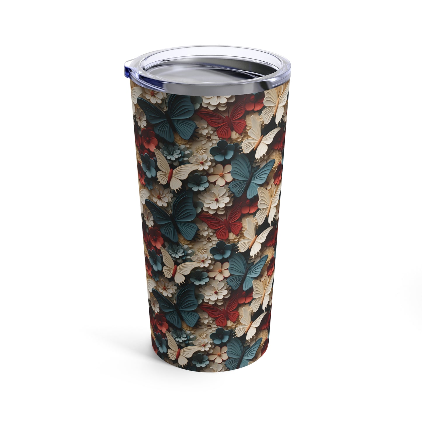 3D Butterflies and Flowers tumbler 20oz