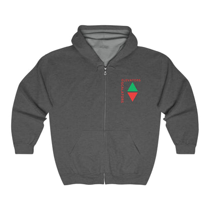 Elevator and Escalator Heavy Blend Full Zip Hooded Sweatshirt|Gift for Mom|Gift for Dad|Best Gift|gift for girlfrien||Personlize gift