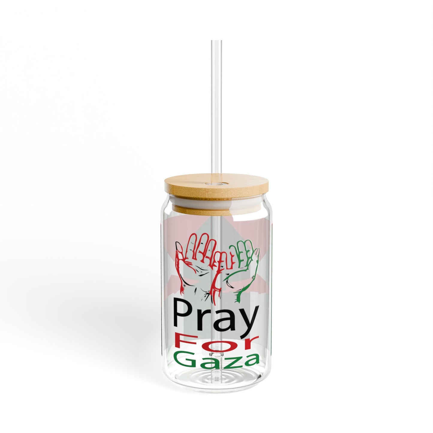 Pray for Gaza Sipper Glass, 16oz