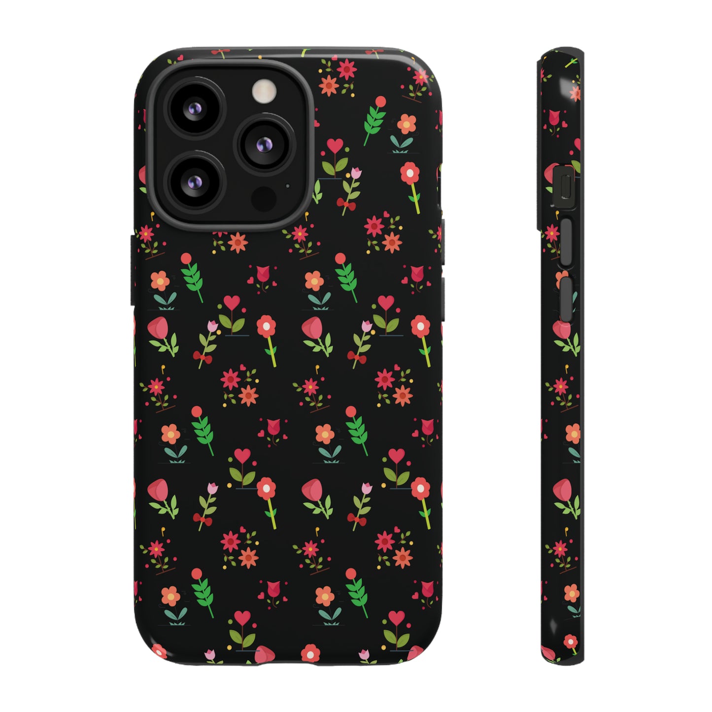 Flowers Pattern Splatter Phone Tough Cases