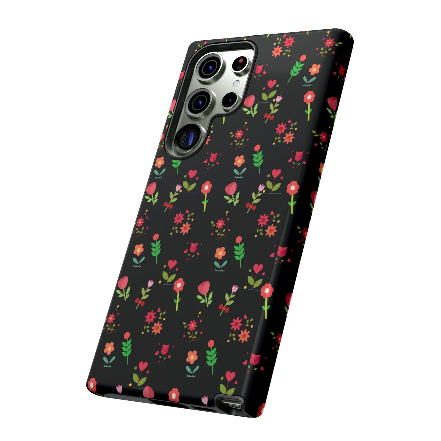 Flowers Pattern Splatter Phone Tough Cases