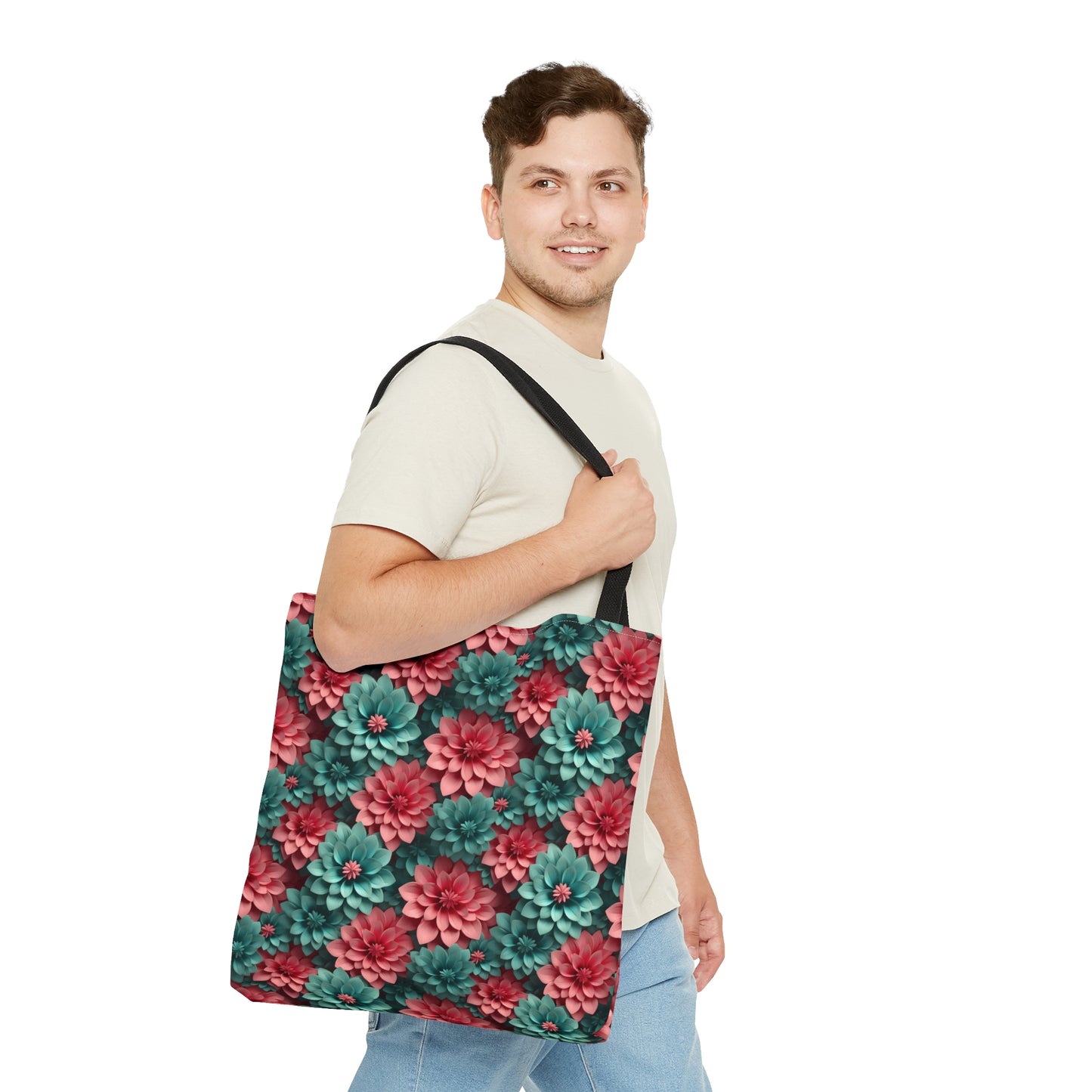 3D Flowers Tote Bag