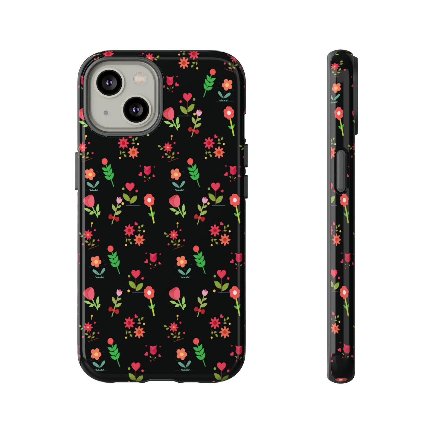 Flowers Pattern Splatter Phone Tough Cases