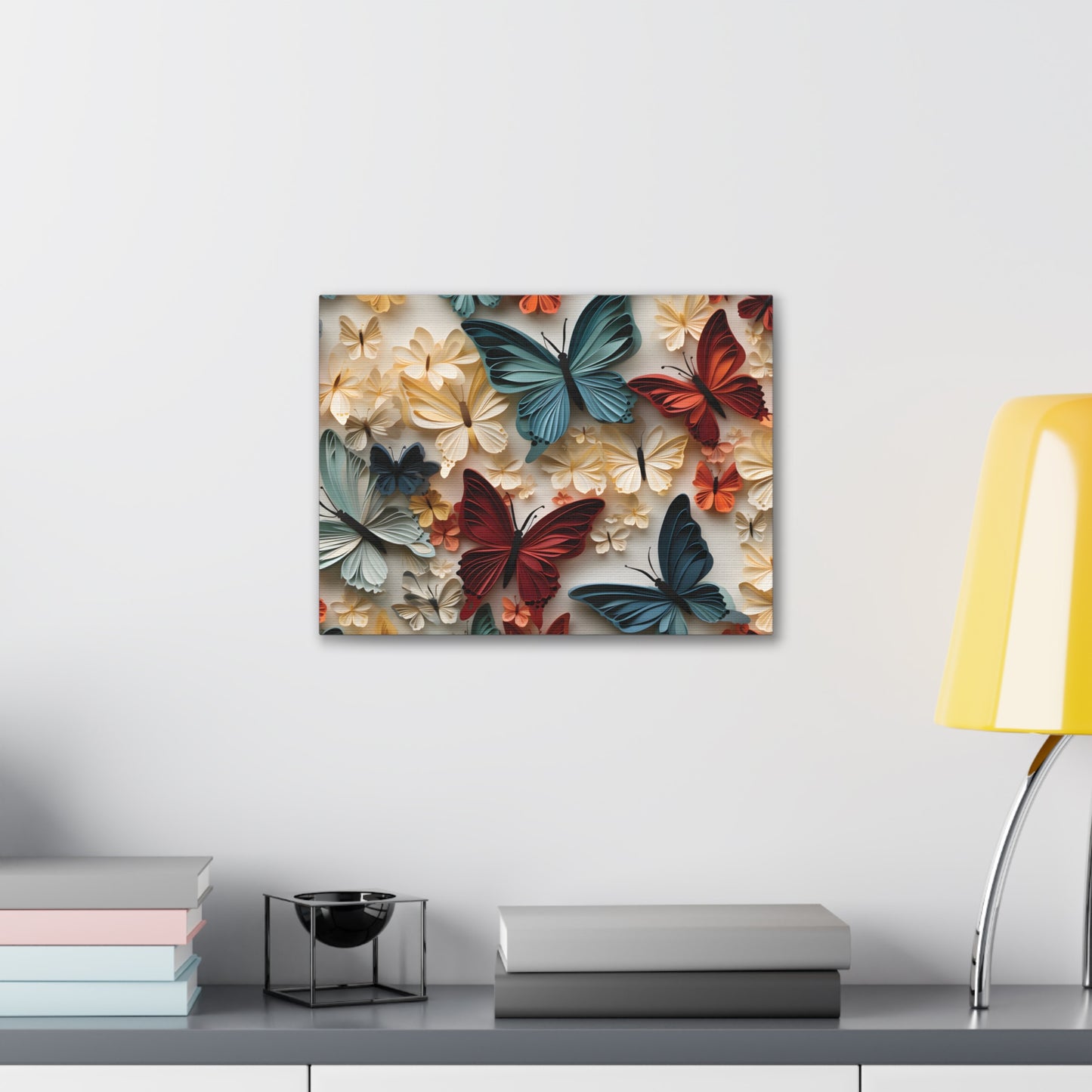 3D Butterflies and Flowers Gallery Wraps