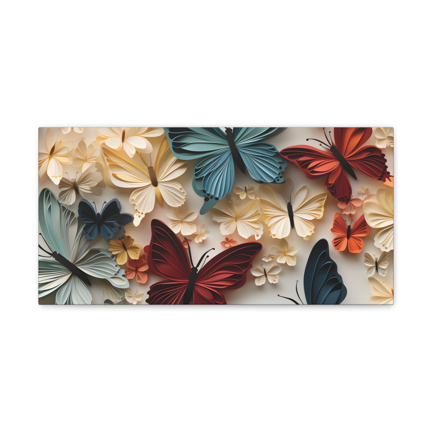 3D Butterflies and Flowers Gallery Wraps