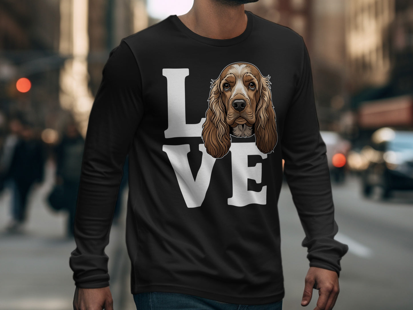 LOVE Graphic Long Sleeve Doggy Design Shirt