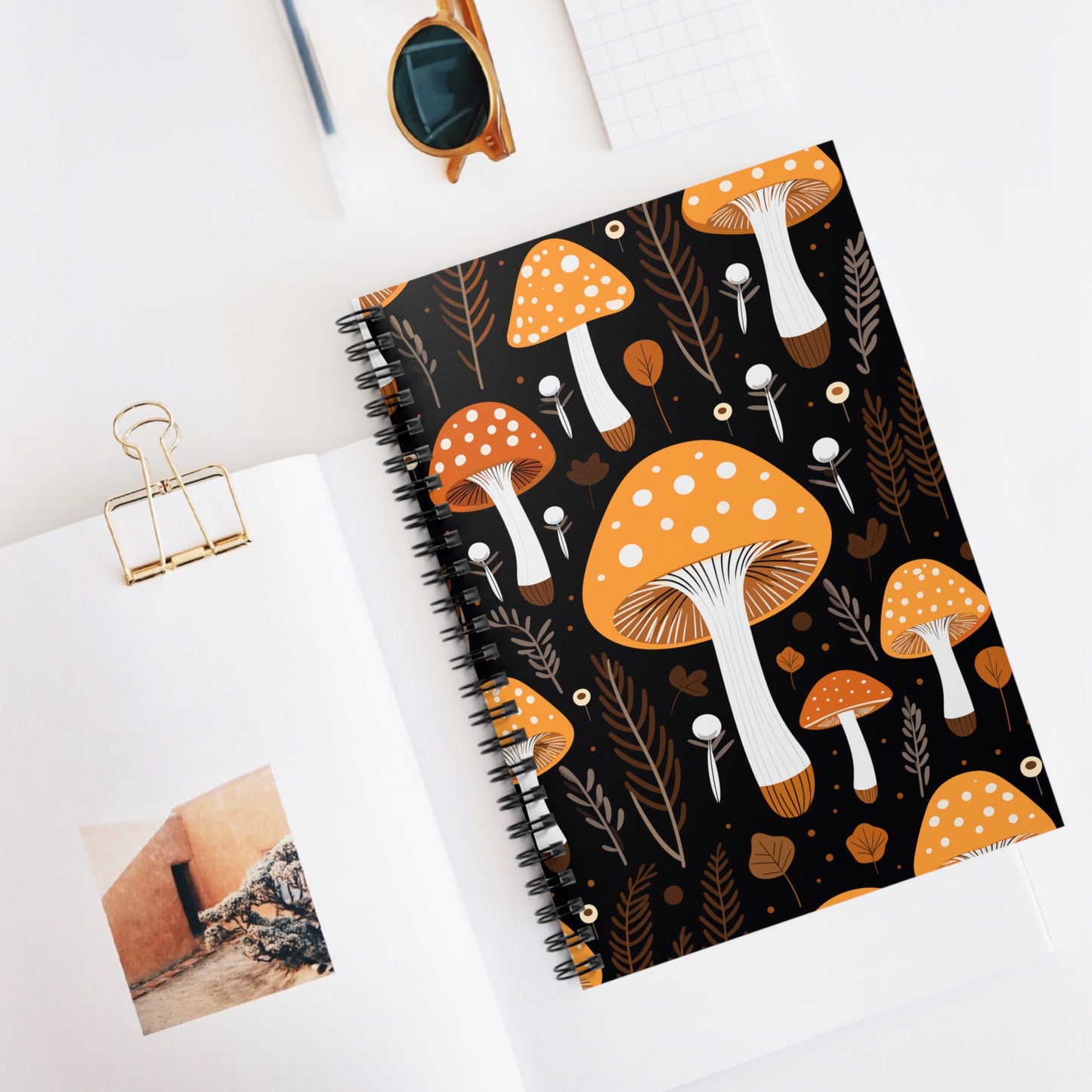 Mushroom Spiral Notebook - Ruled Line